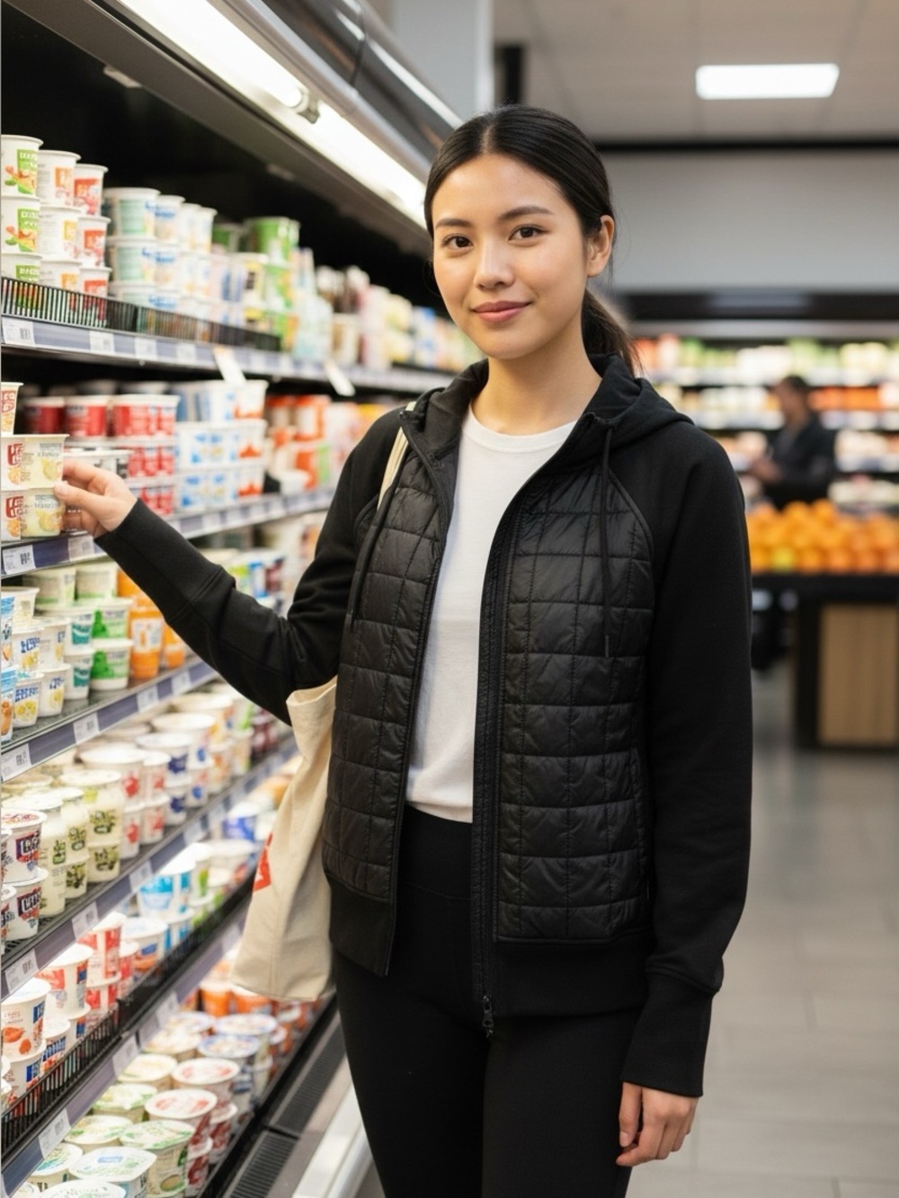 👛 (ANY 2/$25)Old Navy Black Quilted/Puffer Front Hoodie With Fleece Arms & Back